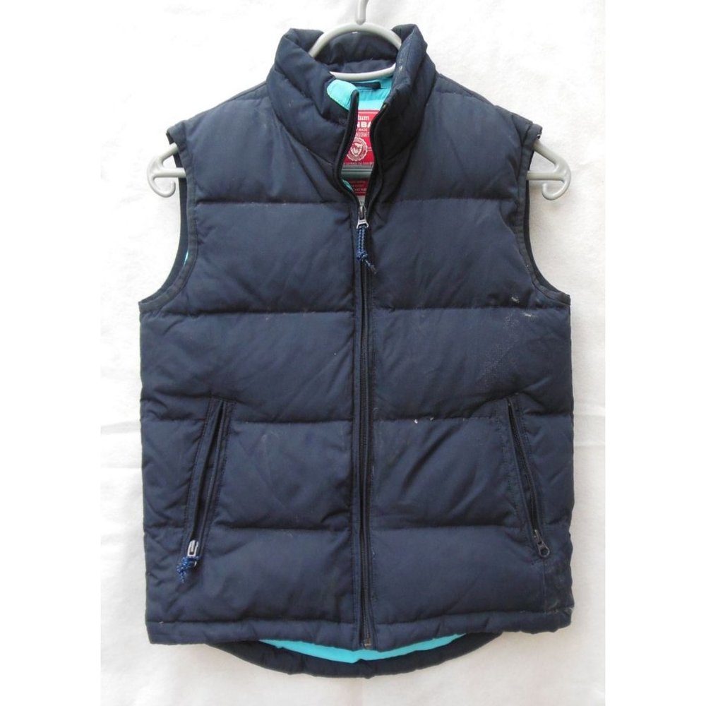 Union Bay Womens Sz S Puffer Vest Navy Zip-Up Duck Down Filled Winter